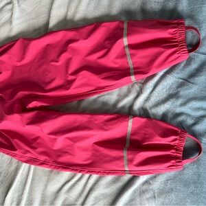 Bright Pink Rain Pants with Reflective Stripes